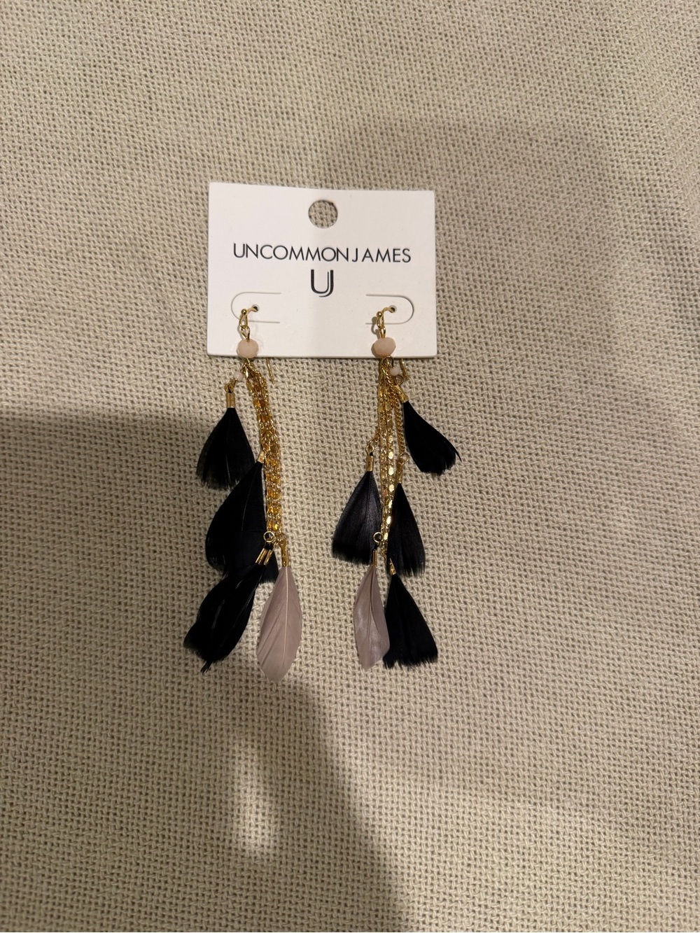 Uncommon James Feather Chain Drop Earrings